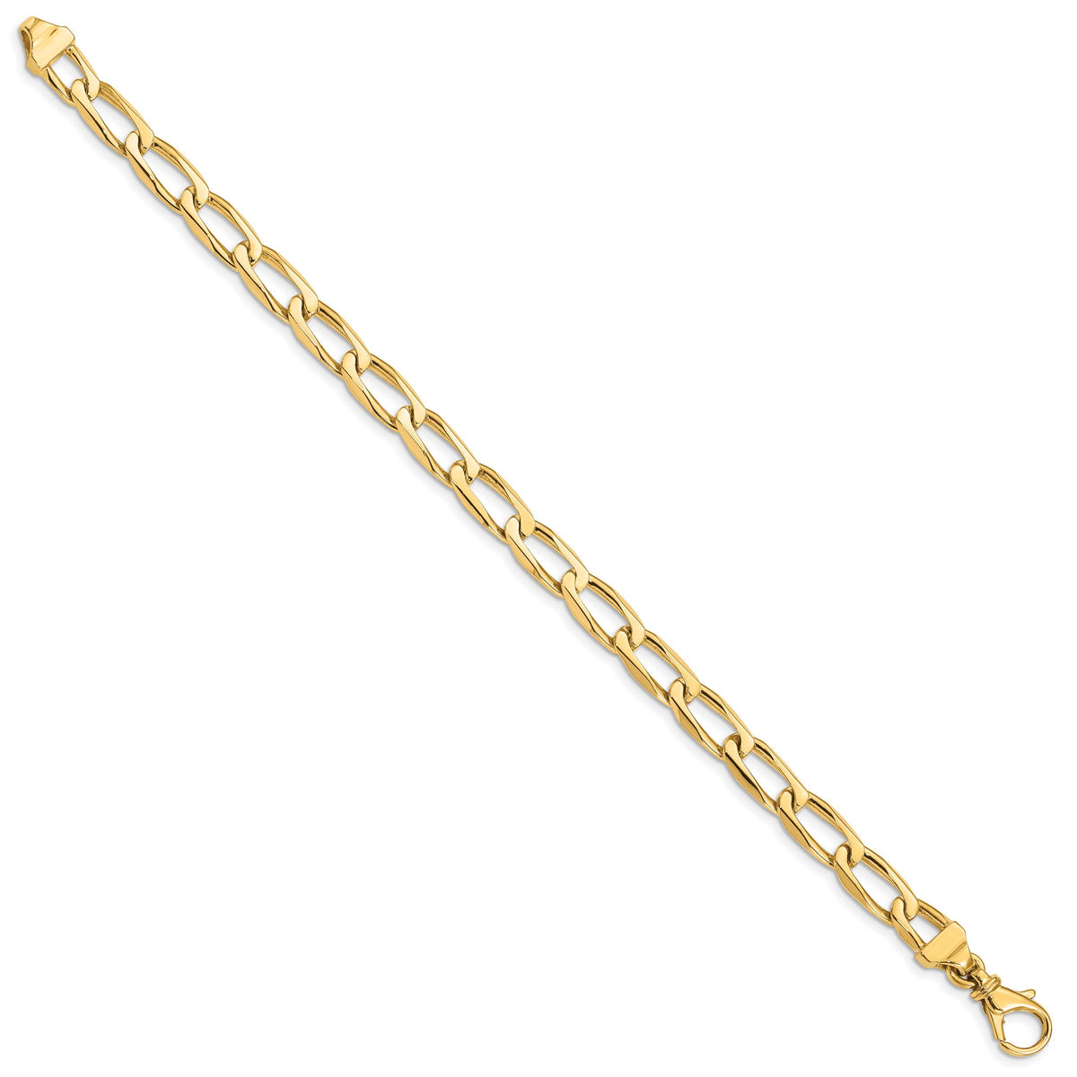 14K 6.5mm Hand-Polished Open Link Bracelet-LK114-8