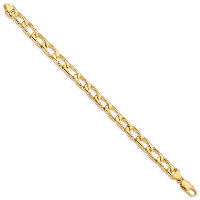 14K 8.5mm Hand-polished Open Link Bracelet-LK115-8