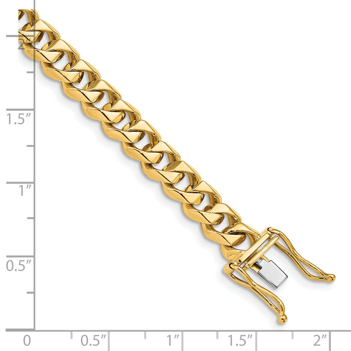 14k 7mm Hand-polished Traditional Link Bracelet-LK117-8