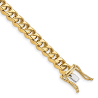 14k 7mm Hand-polished Traditional Link Bracelet-LK117-8