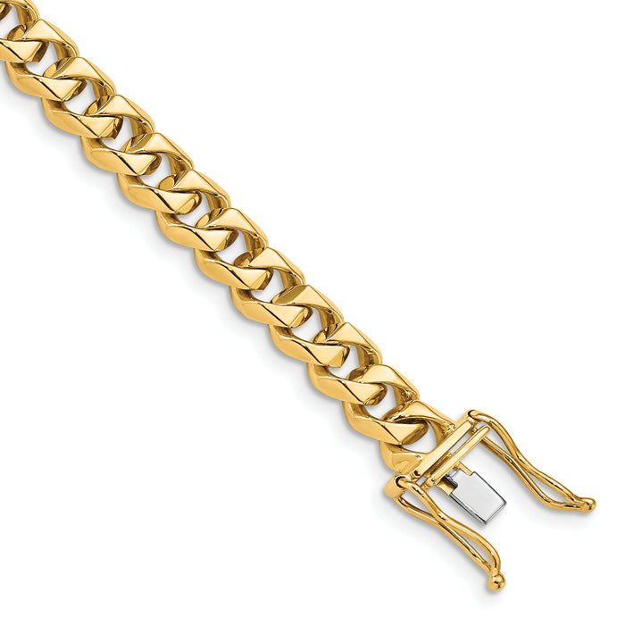 14k 7mm Hand-polished Traditional Link Bracelet-LK117-8