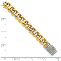 14k 7mm Hand-polished Traditional Link Diamond Clasp Bracelet-LK117DIA-8
