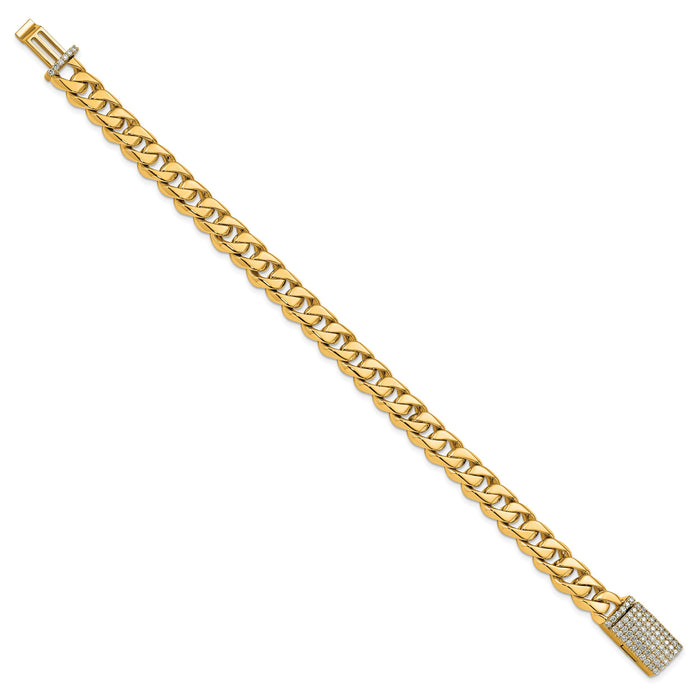 14k 8.5mm Hand-polished Traditional Link Diamond Clasp Chain-LK118DIA-8