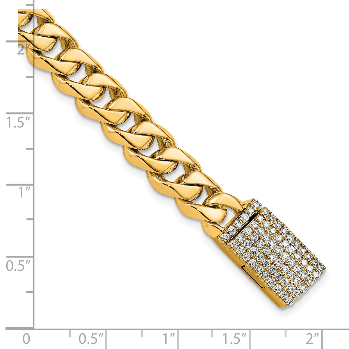 14k 8.5mm Hand-polished Traditional Link Diamond Clasp Chain-LK118DIA-8