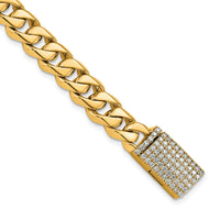 14k 8.5mm Hand-polished Traditional Link Diamond Clasp Chain-LK118DIA-8