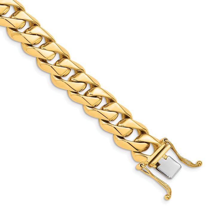 14k 11mm Hand-polished Traditional Link Bracelet-LK120-8