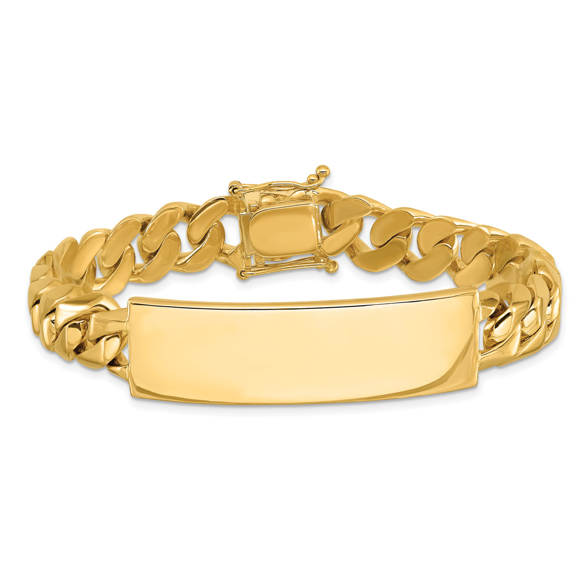 14k Hand-polished Curb Link ID Bracelet-LK120ID-8