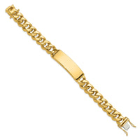 14k Hand-polished Curb Link ID Bracelet-LK121ID-8.5
