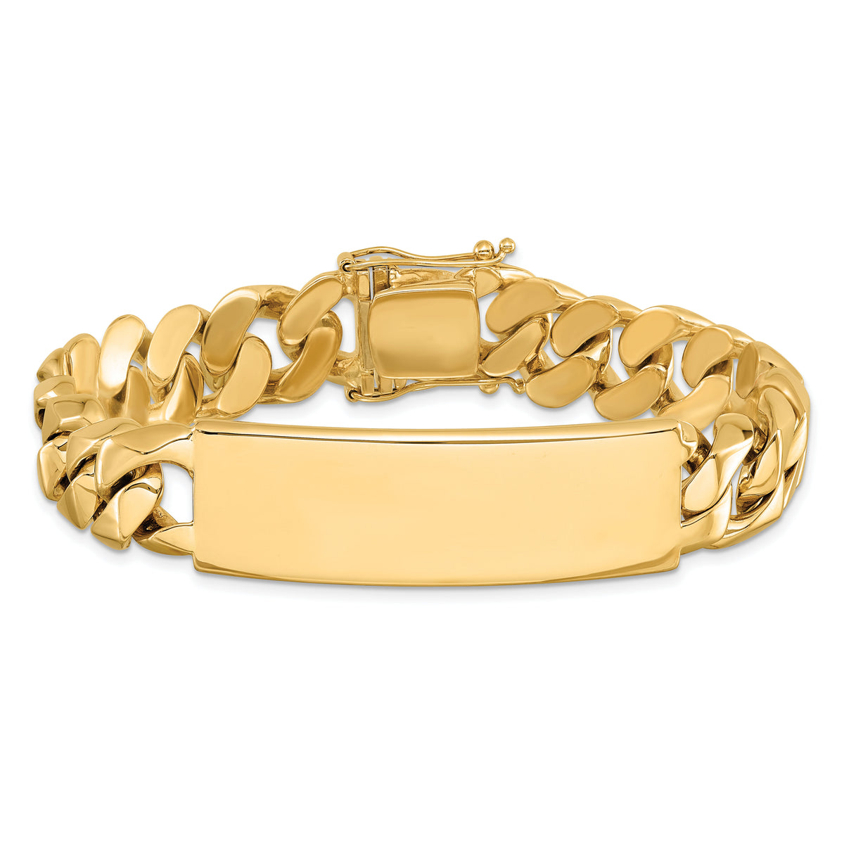 14k Hand-polished Curb Link ID Bracelet-LK121ID-8.5