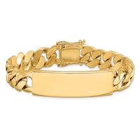 14k Hand-polished Curb Link ID Bracelet-LK121ID-8.5