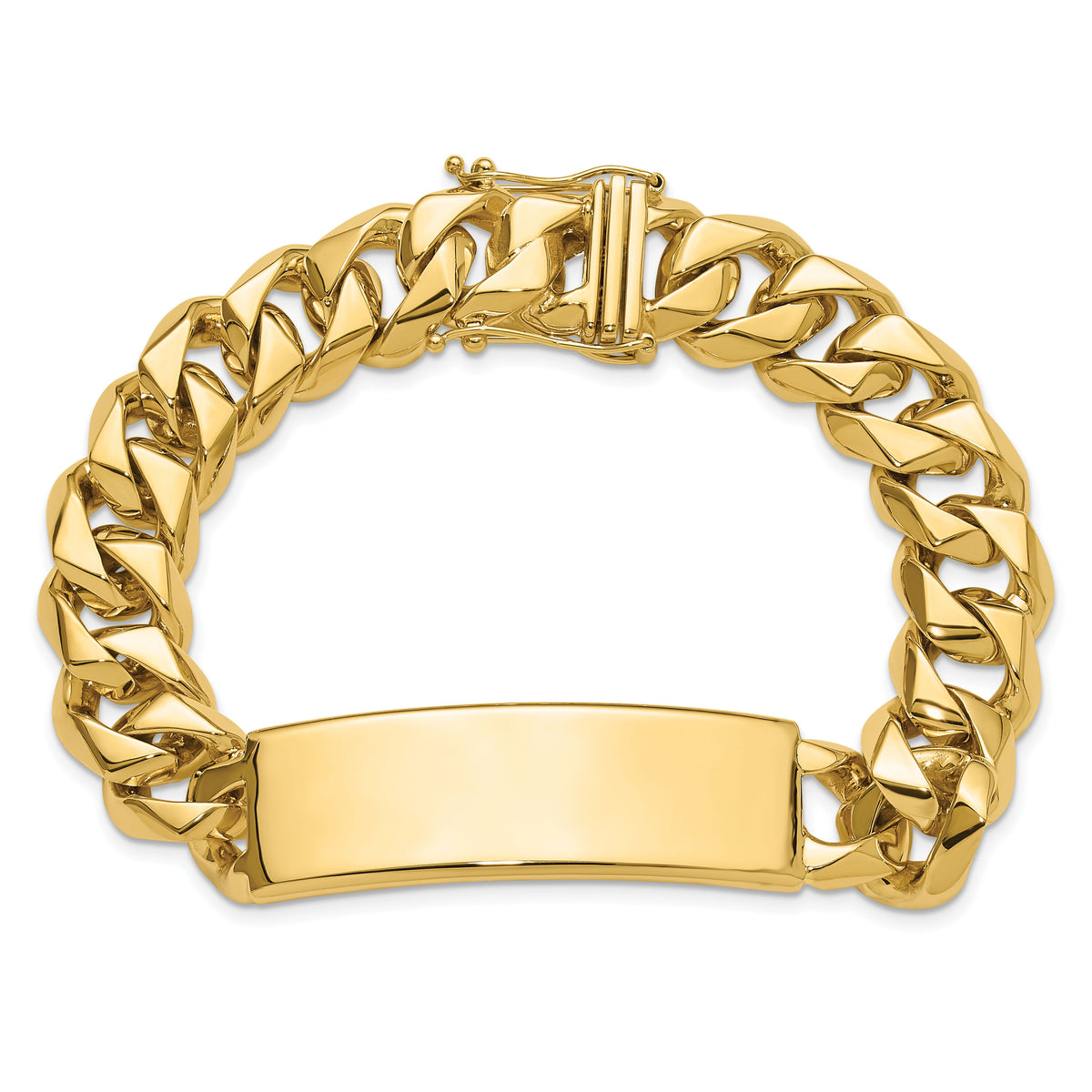 14k Hand-polished Curb Link ID Bracelet-LK121ID-8.5