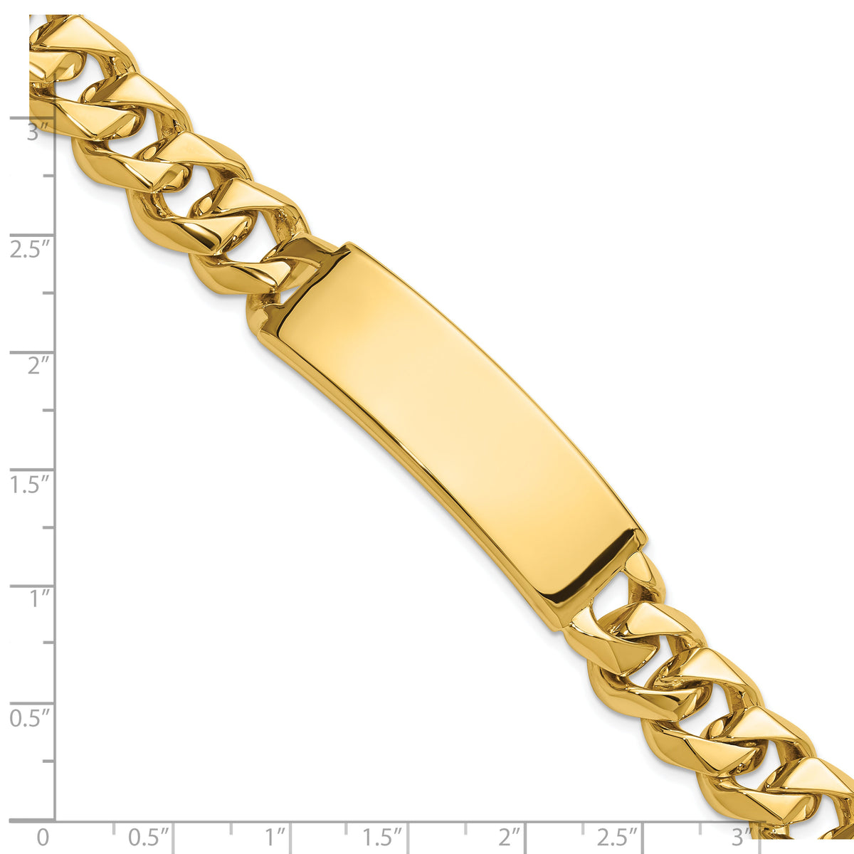 14k Hand-polished Curb Link ID Bracelet-LK121ID-8.5