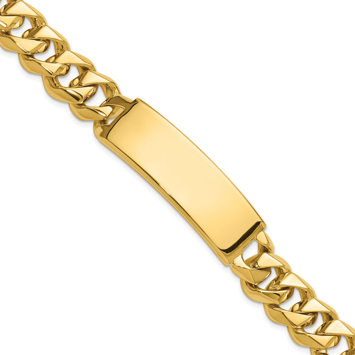14k Hand-polished Curb Link ID Bracelet-LK121ID-8.5