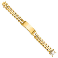 14k Hand-polished Heavy Curb Link ID Bracelet-LK122ID-8.5