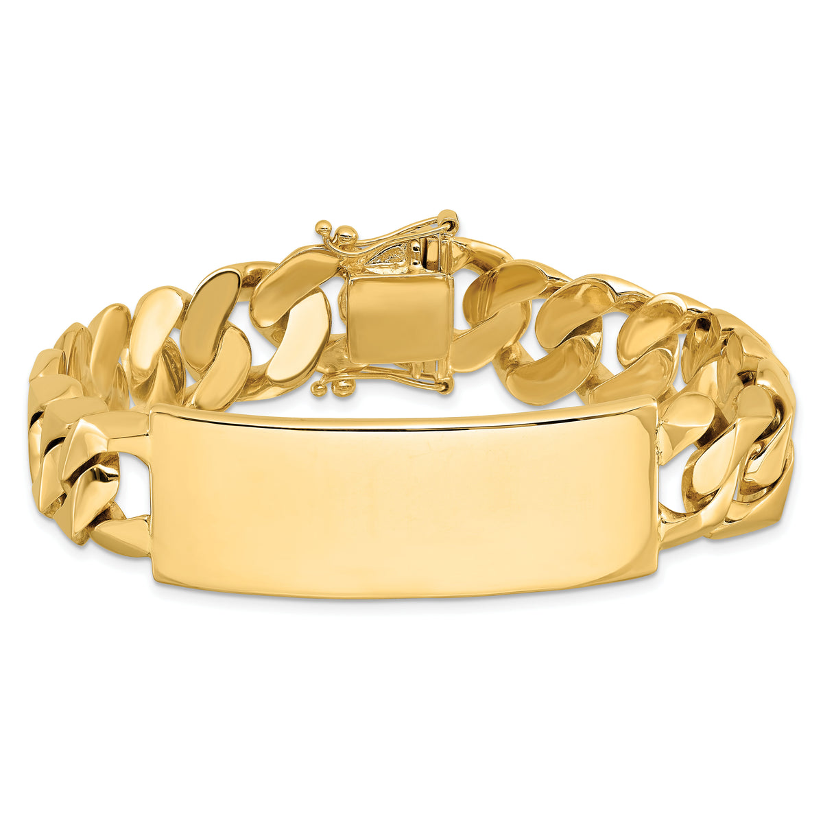 14k Hand-polished Heavy Curb Link ID Bracelet-LK122ID-8.5