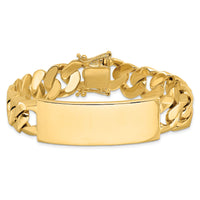 14k Hand-polished Heavy Curb Link ID Bracelet-LK122ID-8.5
