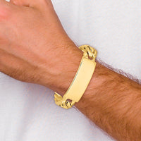 14k Hand-polished Heavy Curb Link ID Bracelet-LK122ID-8.5