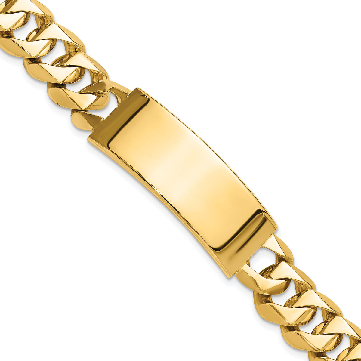 14k Hand-polished Heavy Curb Link ID Bracelet-LK122ID-8.5