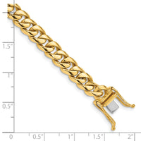 14k 7.25mm Hand-polished Rounded Curb Link Bracelet-LK124-8