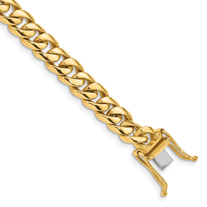 14k 7.25mm Hand-polished Rounded Curb Link Bracelet-LK124-8