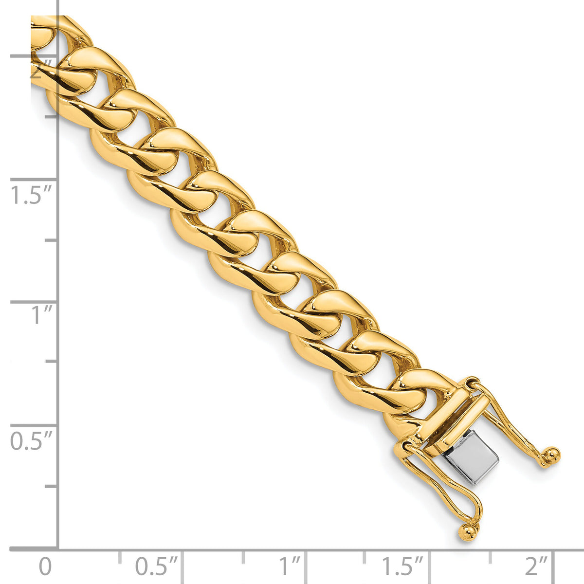 14k 8.3mm Hand-polished Rounded Curb Link Bracelet-LK125-9