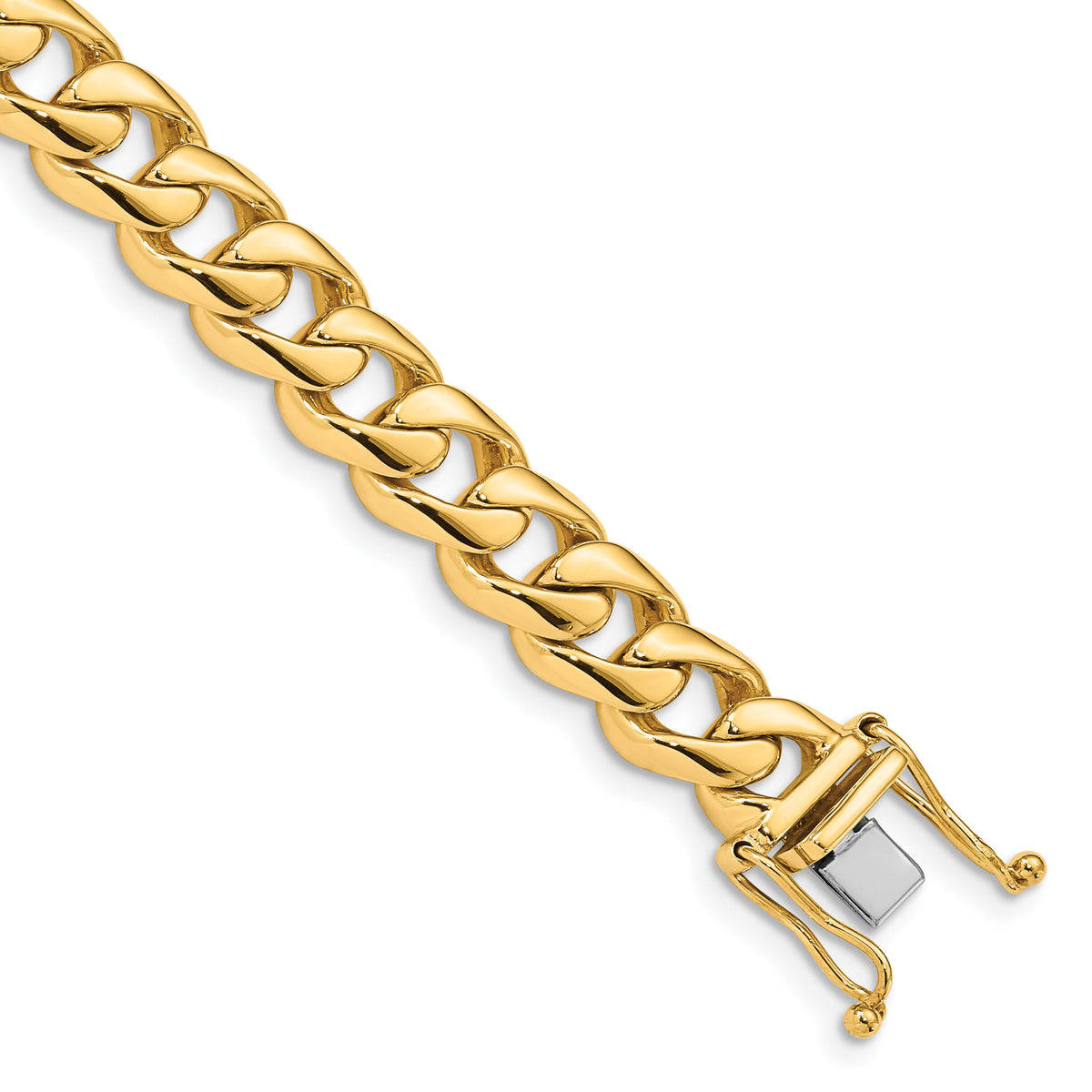 14k 8.3mm Hand-polished Rounded Curb Link Bracelet-LK125-9