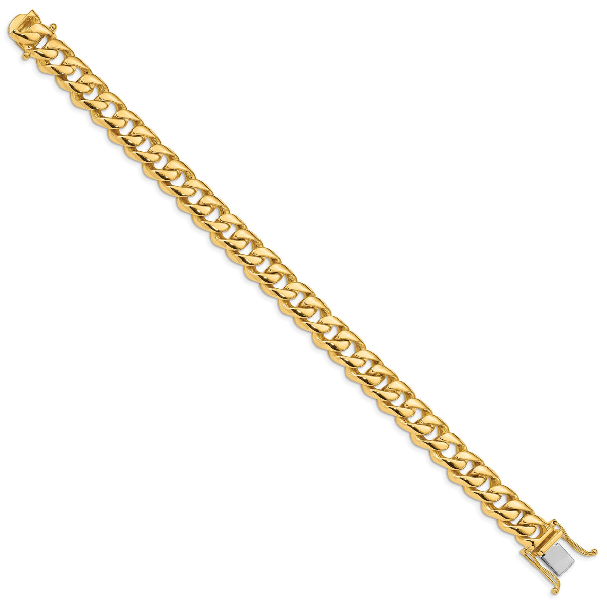 14k 9.6mm Hand-polished Rounded Curb Link Bracelet-LK126-8
