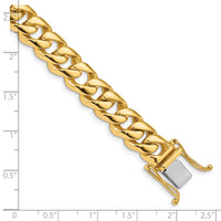14k 9.6mm Hand-polished Rounded Curb Link Bracelet-LK126-8