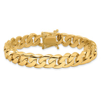 14k 10.8mm Hand-polished Rounded Curb Link Bracelet-LK127-8