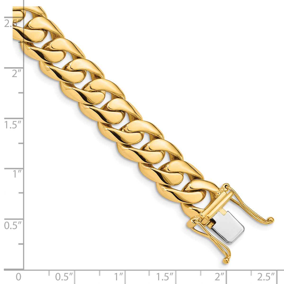 14k 10.8mm Hand-polished Rounded Curb Link Bracelet-LK127-8