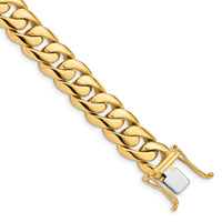 14k 10.8mm Hand-polished Rounded Curb Link Bracelet-LK127-8