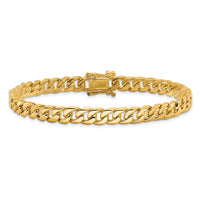 14k 6.8mm Hand-polished Flat Beveled Curb Link Bracelet-LK131-8