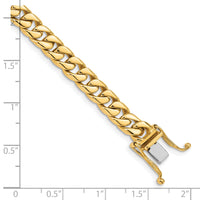 14k 6.8mm Hand-polished Flat Beveled Curb Link Bracelet-LK131-8