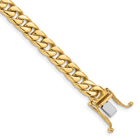 14k 6.8mm Hand-polished Flat Beveled Curb Link Bracelet-LK131-8