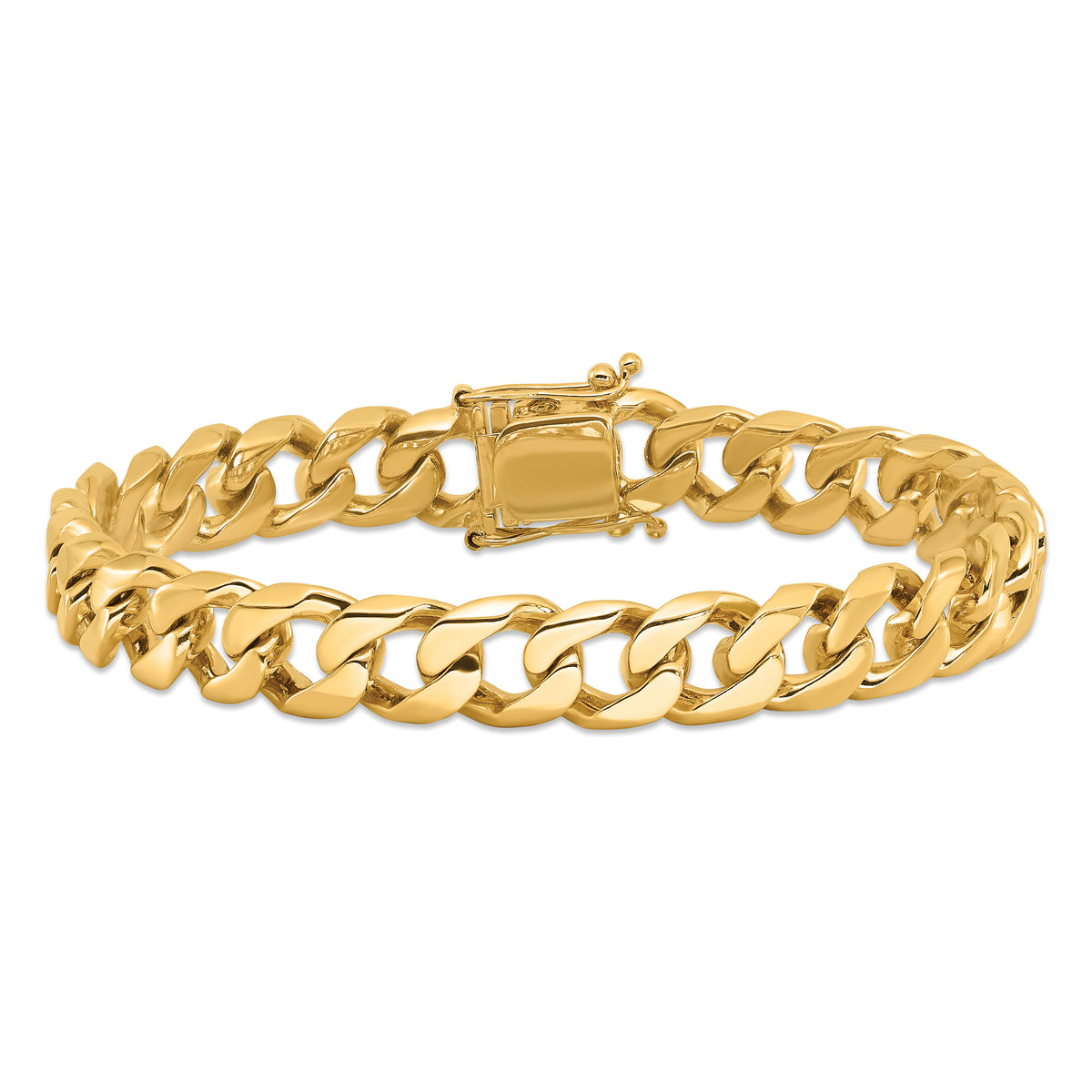 14k 9.7mm Hand-polished Flat Beveled Curb Chain-LK133-22
