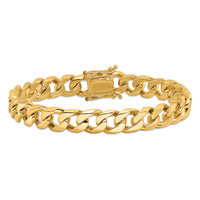 14k 9.7mm Hand-polished Flat Beveled Curb Chain-LK133-22
