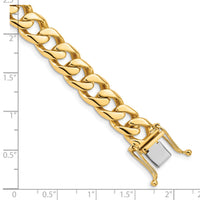 14k 9.7mm Hand-polished Flat Beveled Curb Chain-LK133-22