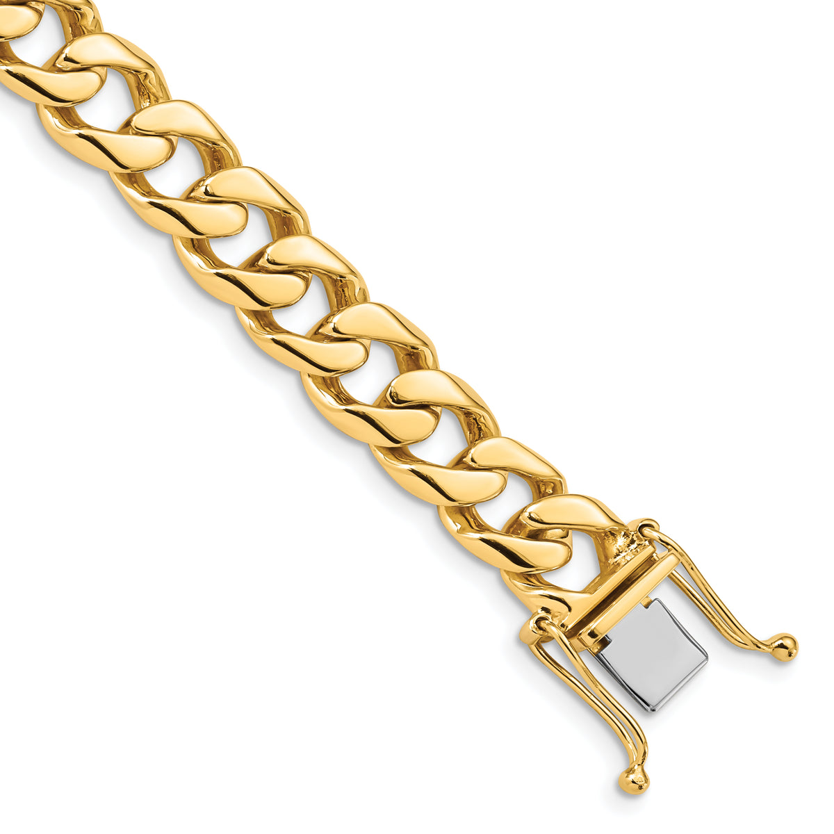14k 9.7mm Hand-polished Flat Beveled Curb Chain-LK133-22