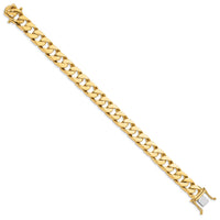 14K 10.6mm Hand-polished Flat Beveled Curb Link Bracelet-LK134-8