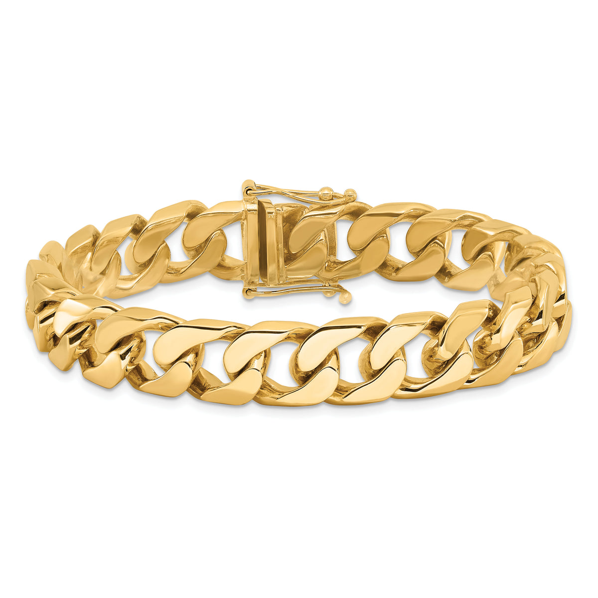 14k 12mm Hand-polished Flat Beveled Curb Chain-LK135-8