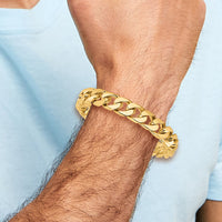 14k 12mm Hand-polished Flat Beveled Curb Chain-LK135-8