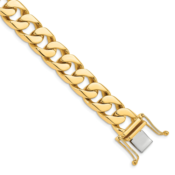 14k 12mm Hand-polished Flat Beveled Curb Chain-LK135-8