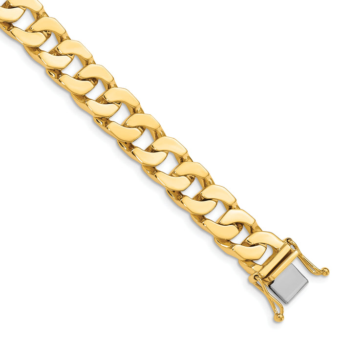 14K 10mm Hand-polished Fancy Link Bracelet-LK138-8