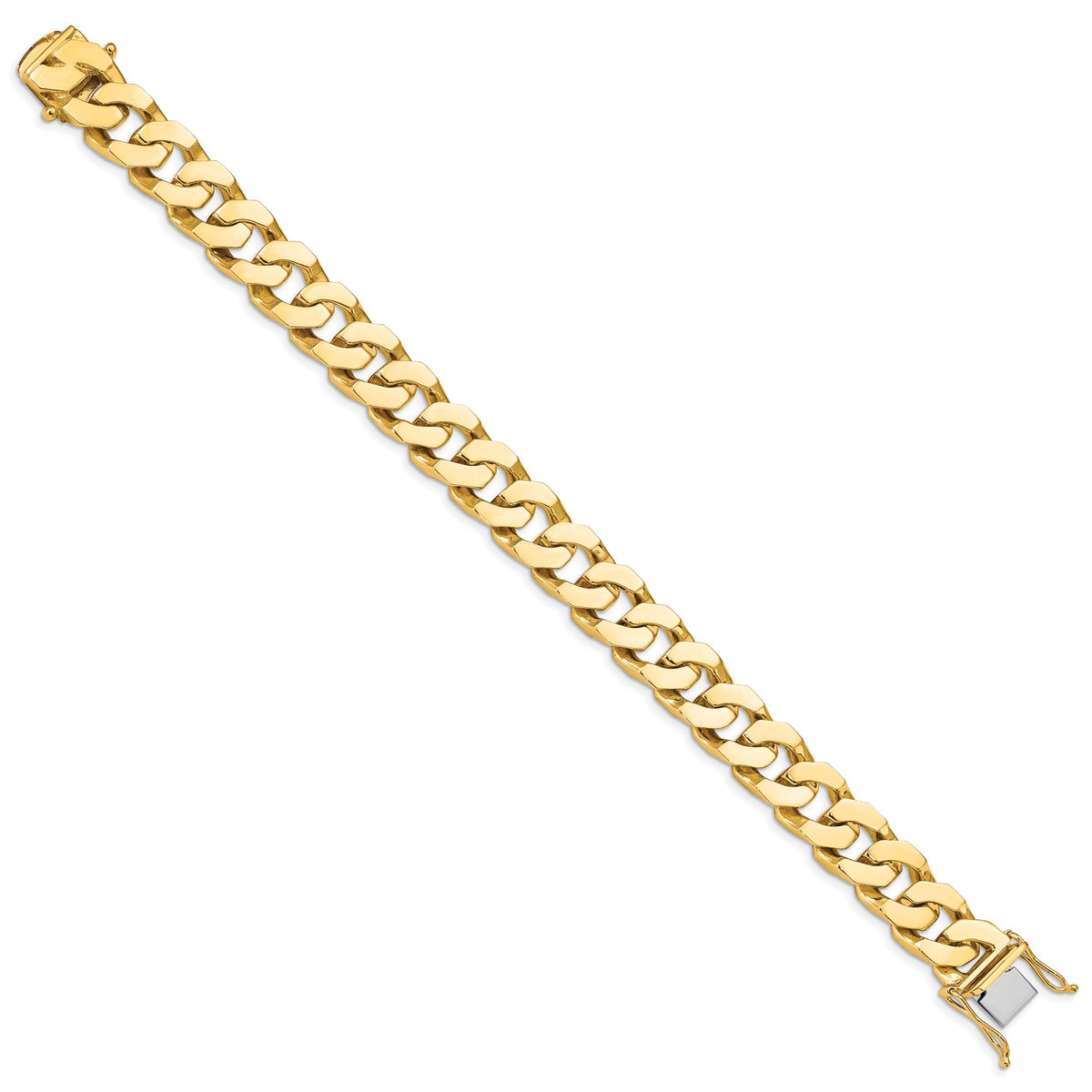 14K 11.6mm Hand-polished Fancy Link Bracelet-LK139-8