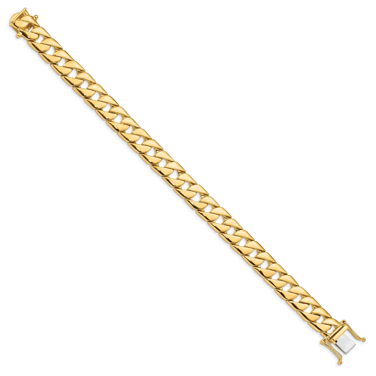 14k 10.2mm Hand-polished Fancy Link Bracelet-LK141-8