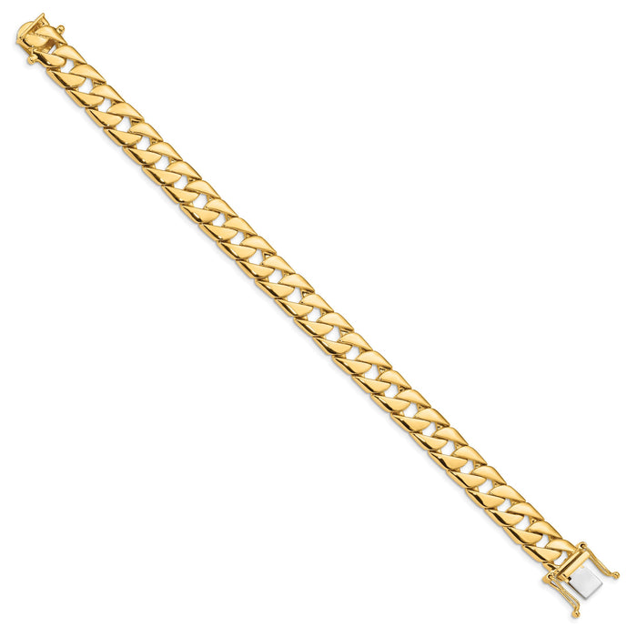 14k 10.2mm Hand-polished Fancy Link Bracelet-LK141-8