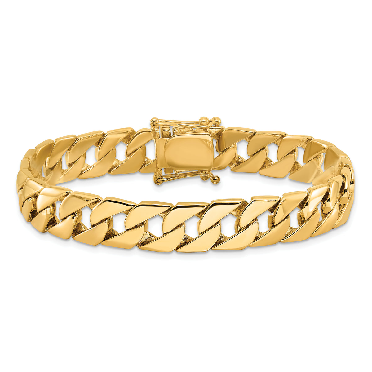 14k 10.2mm Hand-polished Fancy Link Bracelet-LK141-8