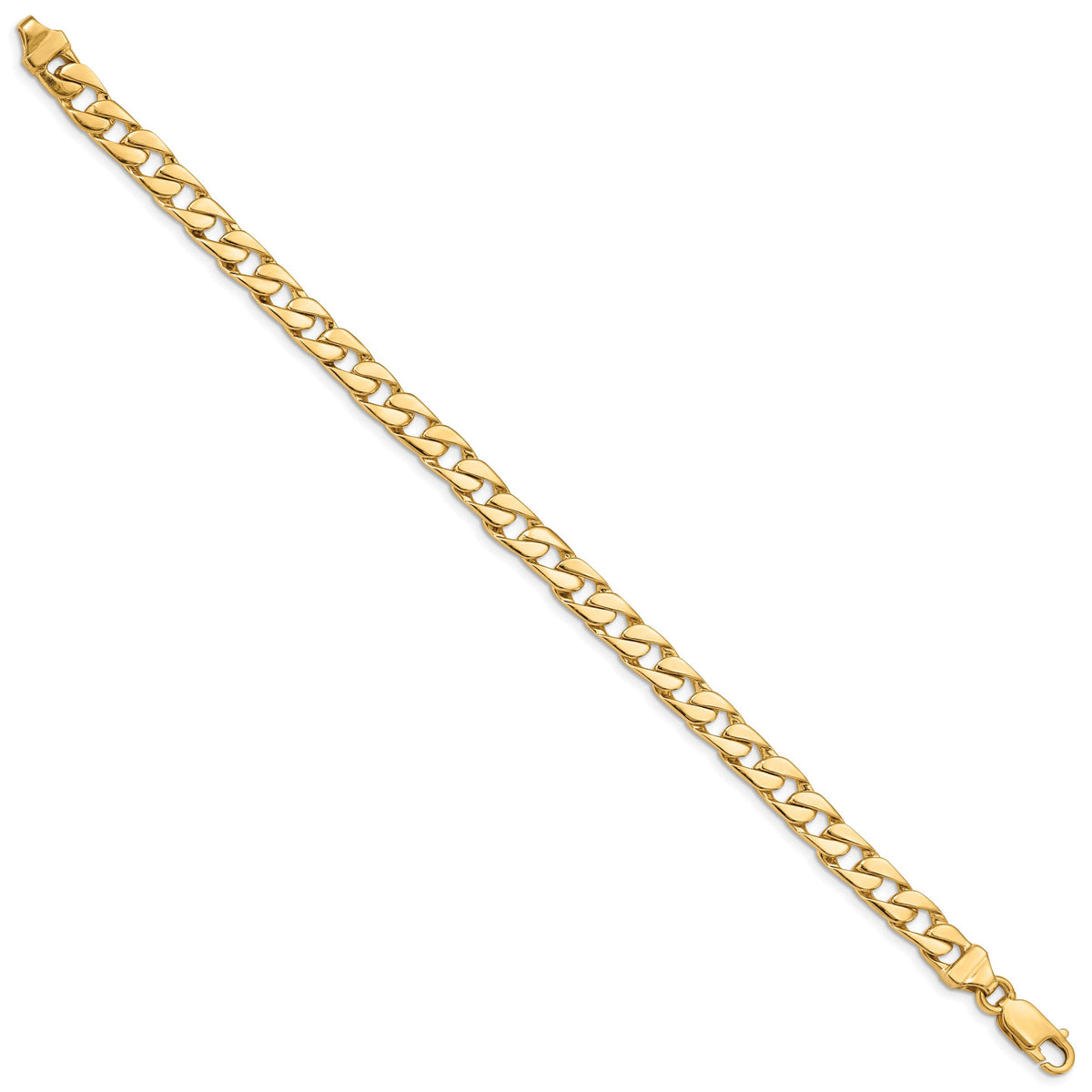 14K 6.5mm Hand-polished Fancy Link Bracelet-LK147-8
