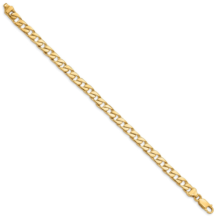 14K 6.5mm Hand-polished Fancy Link Bracelet-LK147-8