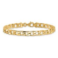 14K 6.5mm Hand-polished Fancy Link Bracelet-LK147-8